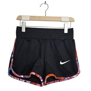 Nike Shorts Women's Size XS Black Pull On Running Stretch Waist Colorful Piping